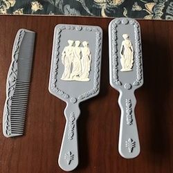 Vintage Mirror And Brushes Set 
