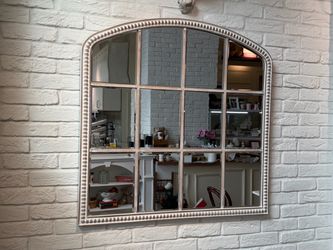 Arched Window Pane Wall Mirror