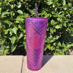 Starbucks 2023 Jeweled Purple Taffy Venti 24oz Tumbler With Straw