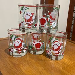 Georges Briard Santa Tumblers - Set of 5