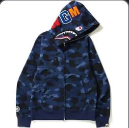BAPE Shark Full-Zip Hoodie Blue Camo
