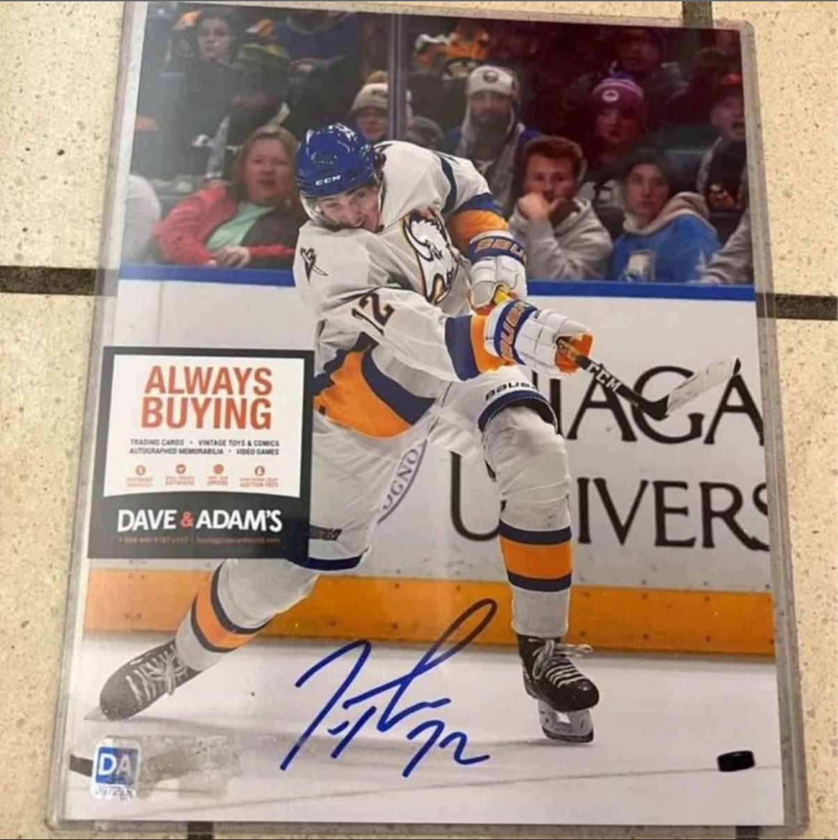 Buffalo Sabres Tage Thompson Signed 8x10