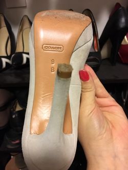 Gray coach heels