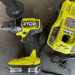 Ryobi Hp Brushless Hammer Drill With 2 Ah Battery And Charger 