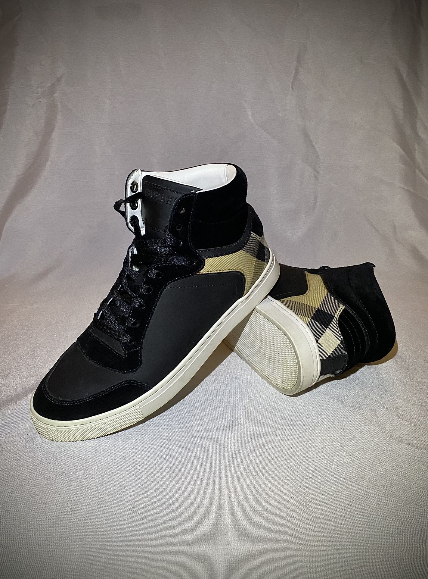 Burberry Check High Top Sneakers