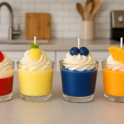 Fruit Whipped Dessert Shot Candles – Set of 4