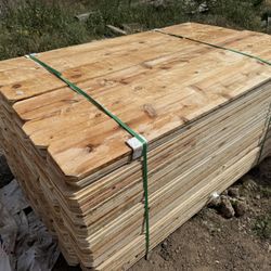 NEW CEDAR DOG EARED FENCE PICKETS 