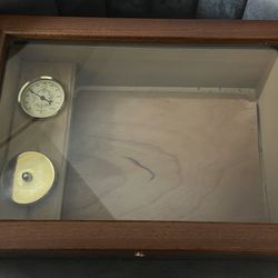 Vintage Agresti Nordstrom Burl Wood Glass Lid Cigar Humidor