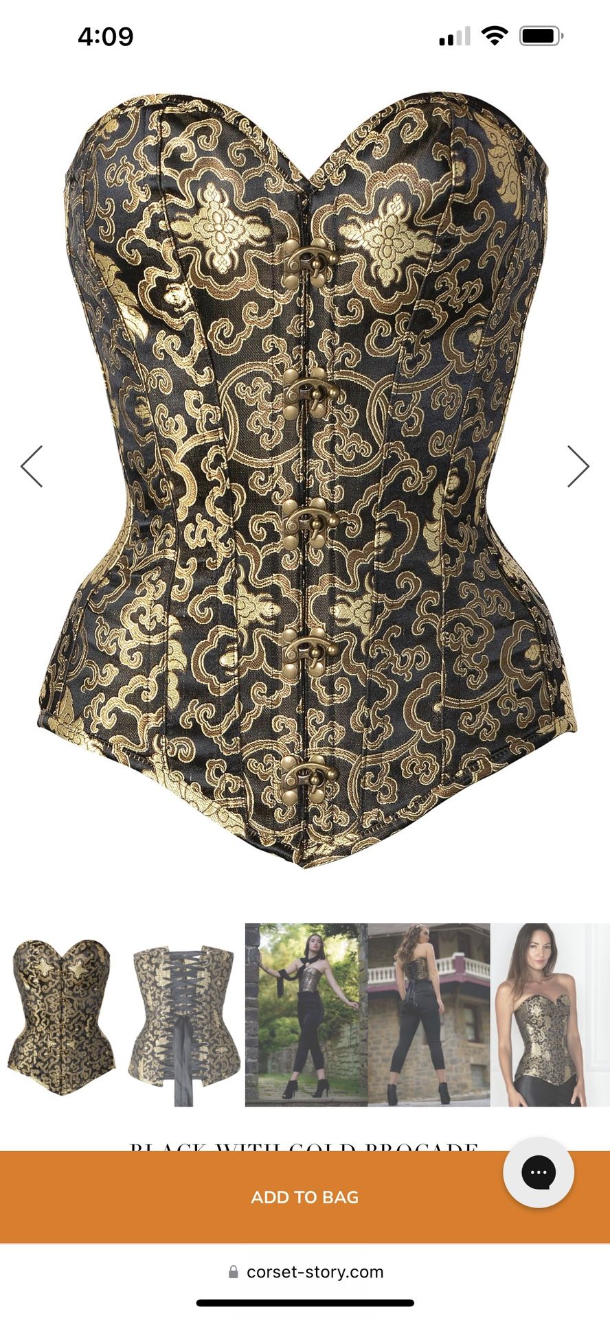 Gold And Black Baroque Corset By Corset Story Size 36