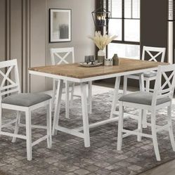 New Dinning Set With Table And  And 4 Chairs All Counter Height