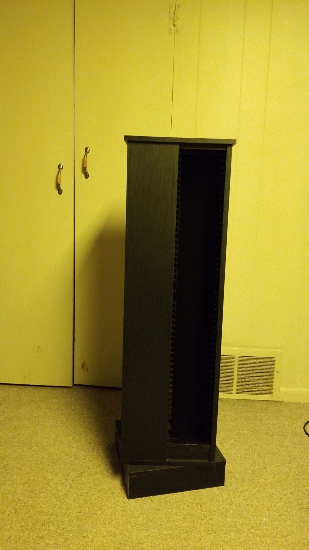 Other Brand Four-Sided Spinning CD Tower Storage Cabinet, Black