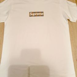 Supreme Burberry Box Logo Tee M