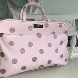Kate Spade Haven Ln Pink Polka Dot Makeup Bag NWT