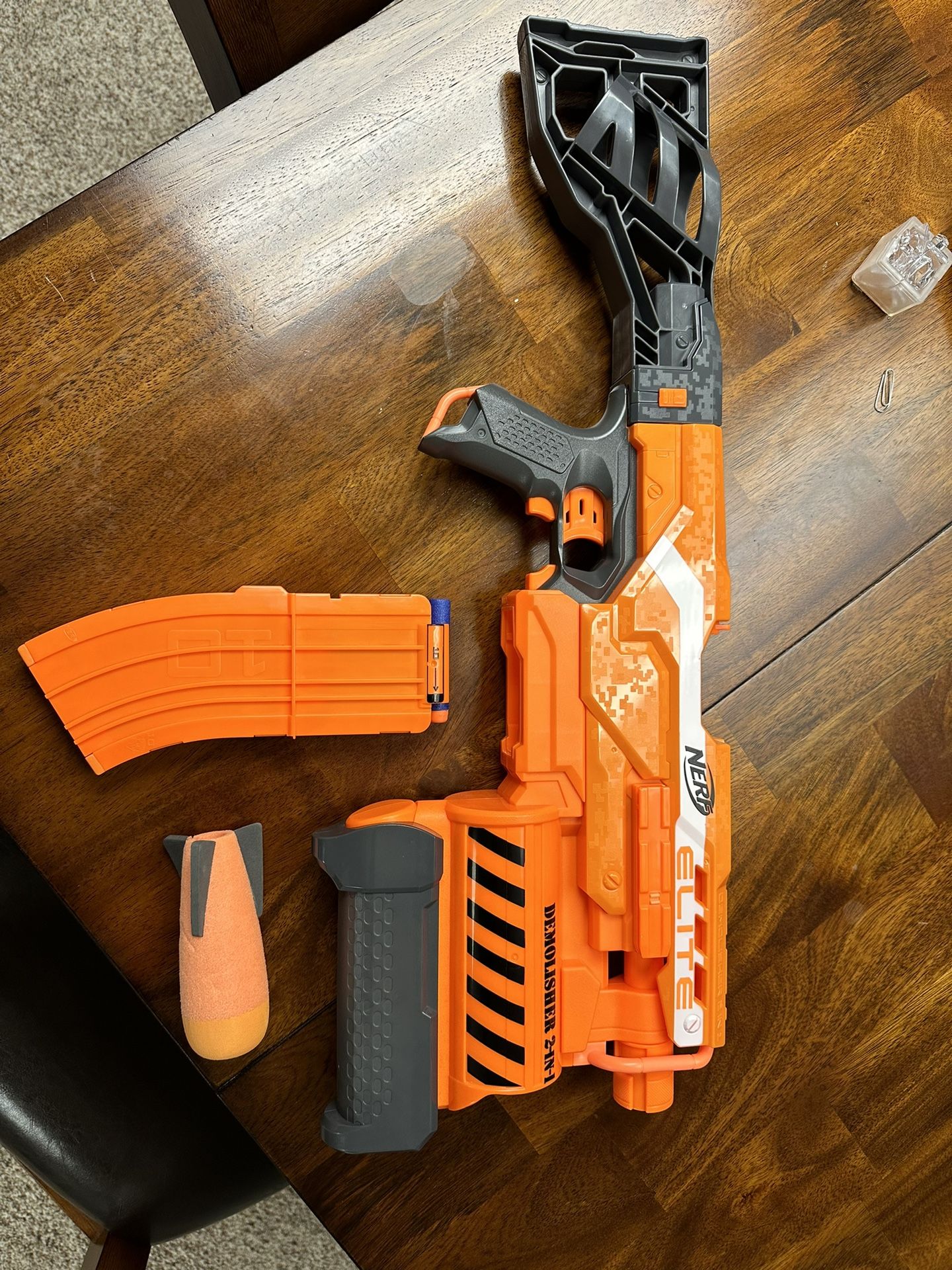 Nerf Elite Demolisher 2-in-1 Blaster w 2 Big Nerf Missiles