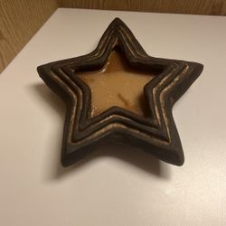 Primitive Terra Cotta Star Candle Holder