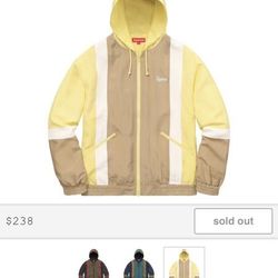 Supreme Silk Hooded Jacket Yellow Size L