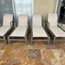 Two Castelle Pool Lounge Chairs