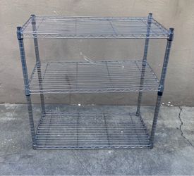 36 Inch Tall Gray Metal Kitchen/Garage Storage Gray Shelf AS IS.