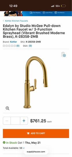 Kholer Kitchen faucet