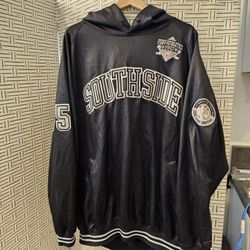 Vintage FUBU Athletics Black Uptown Hoodie Size XXL 05