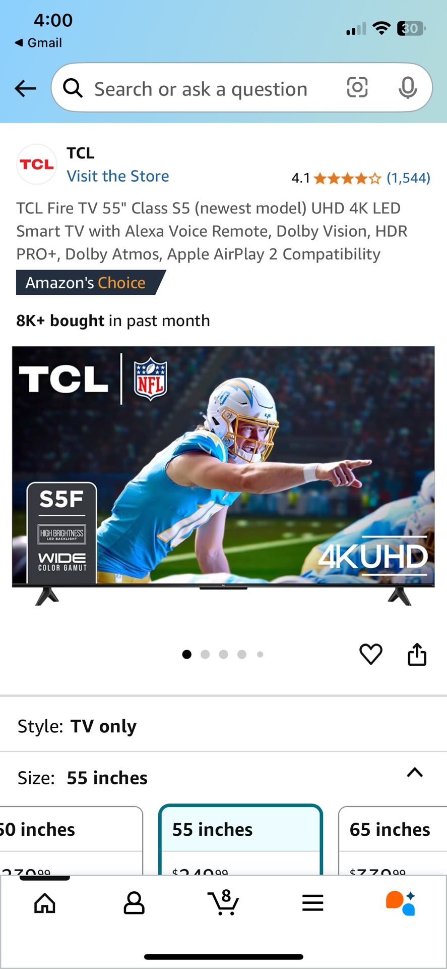 Brand New 55” TCL TV