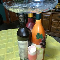 Wine Bottles Table Center Piece