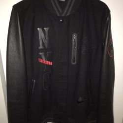 Nike Air 180 Jacket Wool/Leather Black Infamous Force 92 NYC Size L