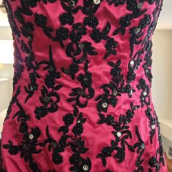 Pink and black formal  dress size 2