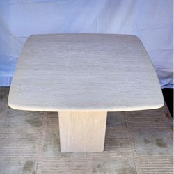 Vintage Travertine Stone Side Table 