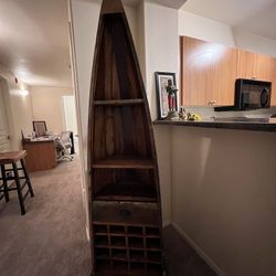 Handmade Wooden Boat Shape Wine Rack