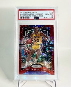 2019 Panini Prizm Kareem Abdul-Jabbar Fast Break Red Prizm #20 /125 - PSA 10