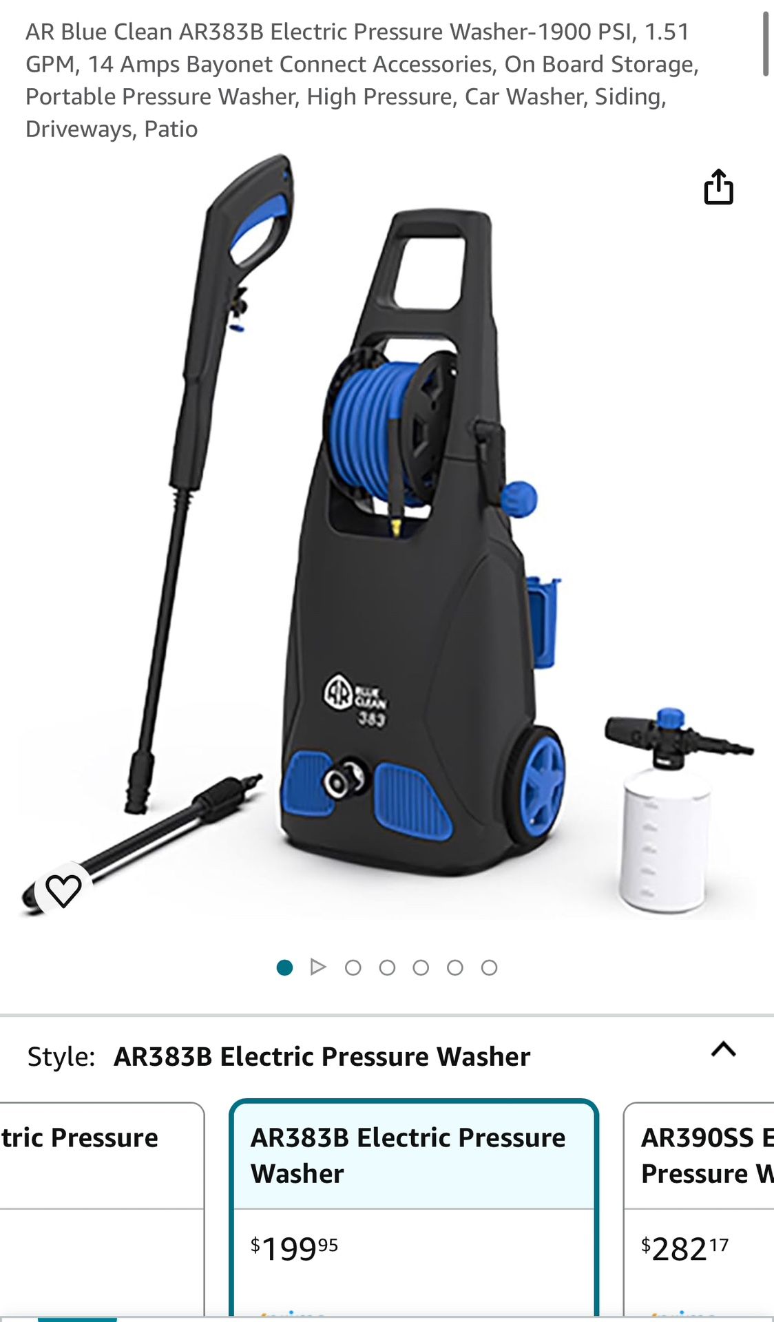 AR Blue Clean AR383B Electric Pressure Washer