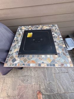 Propane Fire Pit Table w/Mosaic Stone Top