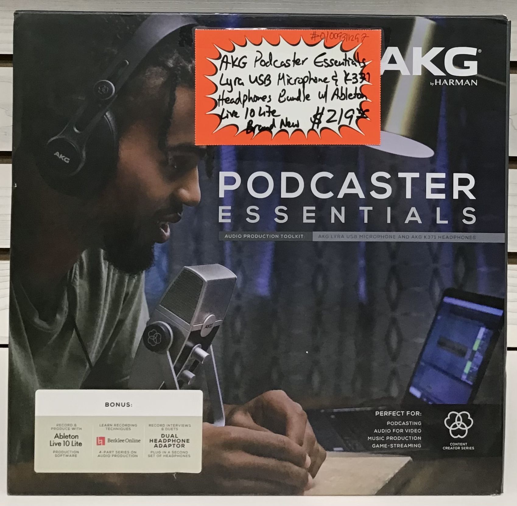 AKG Podcaster Essentials Lyra USB Microphone & K371 Headphones Bundle W/ Ableton Live 10 Lite Brand New
