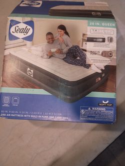 Sealy 20-Inch Queen Air Mattress with Built-In Pump