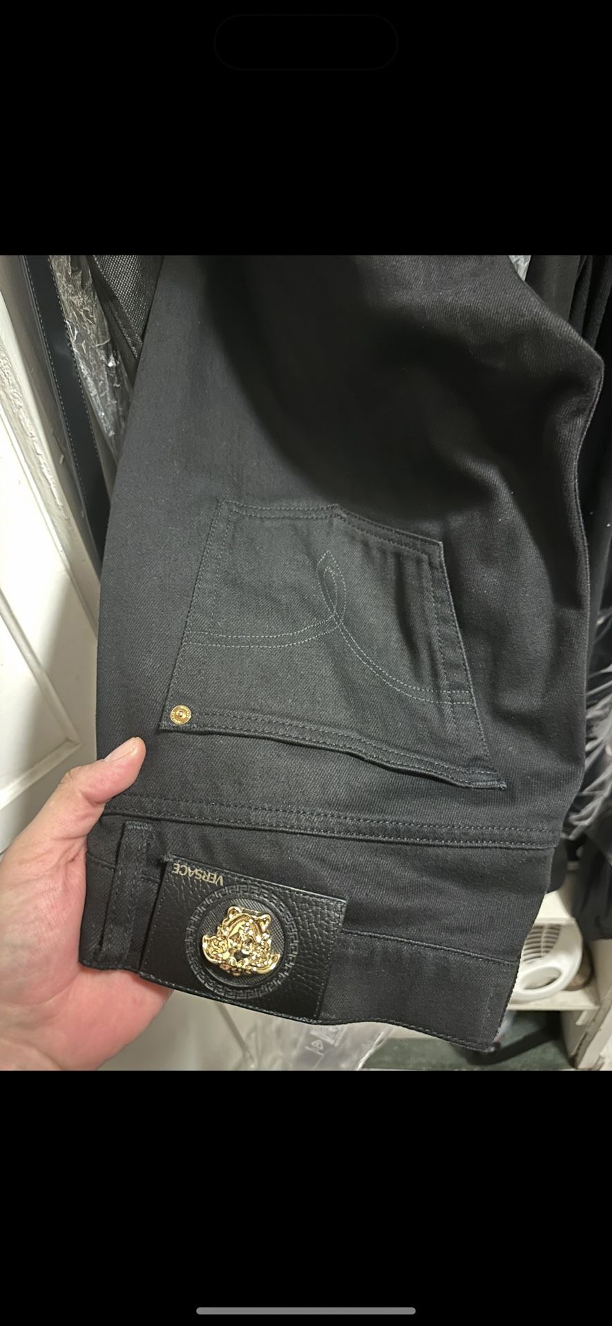 Versace Black Denim Worn One ☝️ Time Size 38/34 Length $799