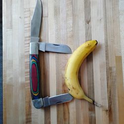 Large Vintage Multicolor Folding Knife Made In Pakistan