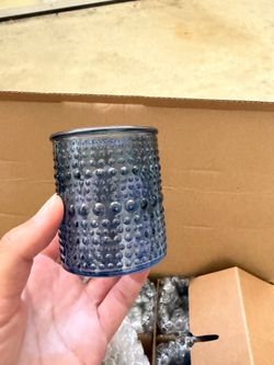 Small blue decorative glass cups (36)