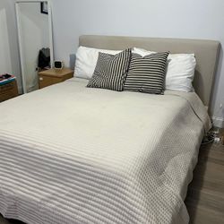 West Elm Queen Bed + Sealy 9" Mattress