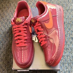 Nike Air Force 1 Low “Patent Leather Dark Team Red Safety Orange”