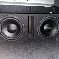 Subwoofer Ported Box, With 2 Kicker 10” Comp Gold