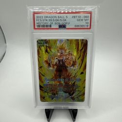 Dragon Ball Super Ferocious Strike SS Son Goku History Of Goku BT10-060 PSA 10
