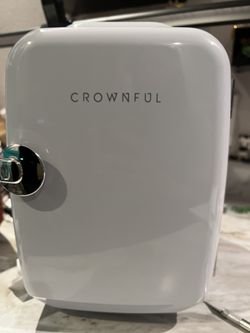  CROWNFUL Mini Fridge, 4 Liter/6 Can Portable Cooler And  Warmer Personal Refrigerator For Skin Care, Cosmetics, Beverage, Food,Great  For Bedroom, Office, Car, Dorm, ETL Listed