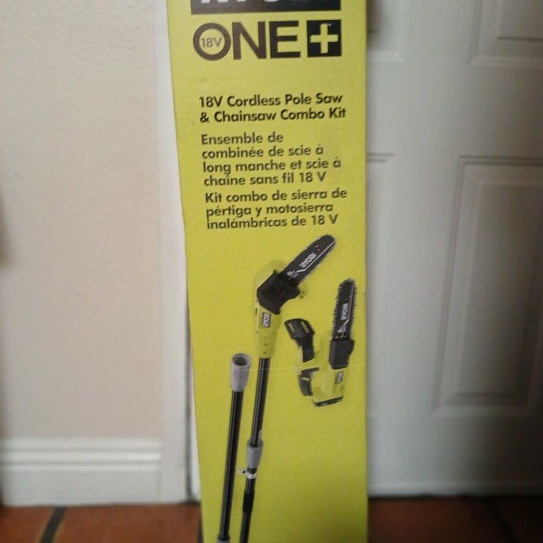 Ryobi One+ 18v Cordless Pole Saw And Chainsaw Combo Kit