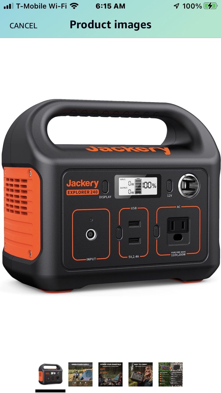 Jackery Portable Power Station Explorer 240, 240Wh Backup Jackery Portable Power Station Explorer 240, 240Wh Backup