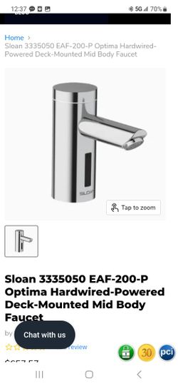 Sloan  Optima Deck Mount Electronic Faucet - Single Hole, Straight Spout, Sensor Activated, Battery Operated, Bathroom Sink Fauc