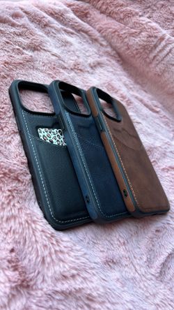 For iPhone 14 Pro Leather Phone Case With Cc Slot 