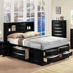 Acme Ireland King Storage Bed in Black 21606EK