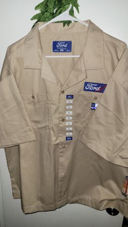 Ford Work Shirt by RoadTrip Mustang Mechanic Shirt Tan 2XL