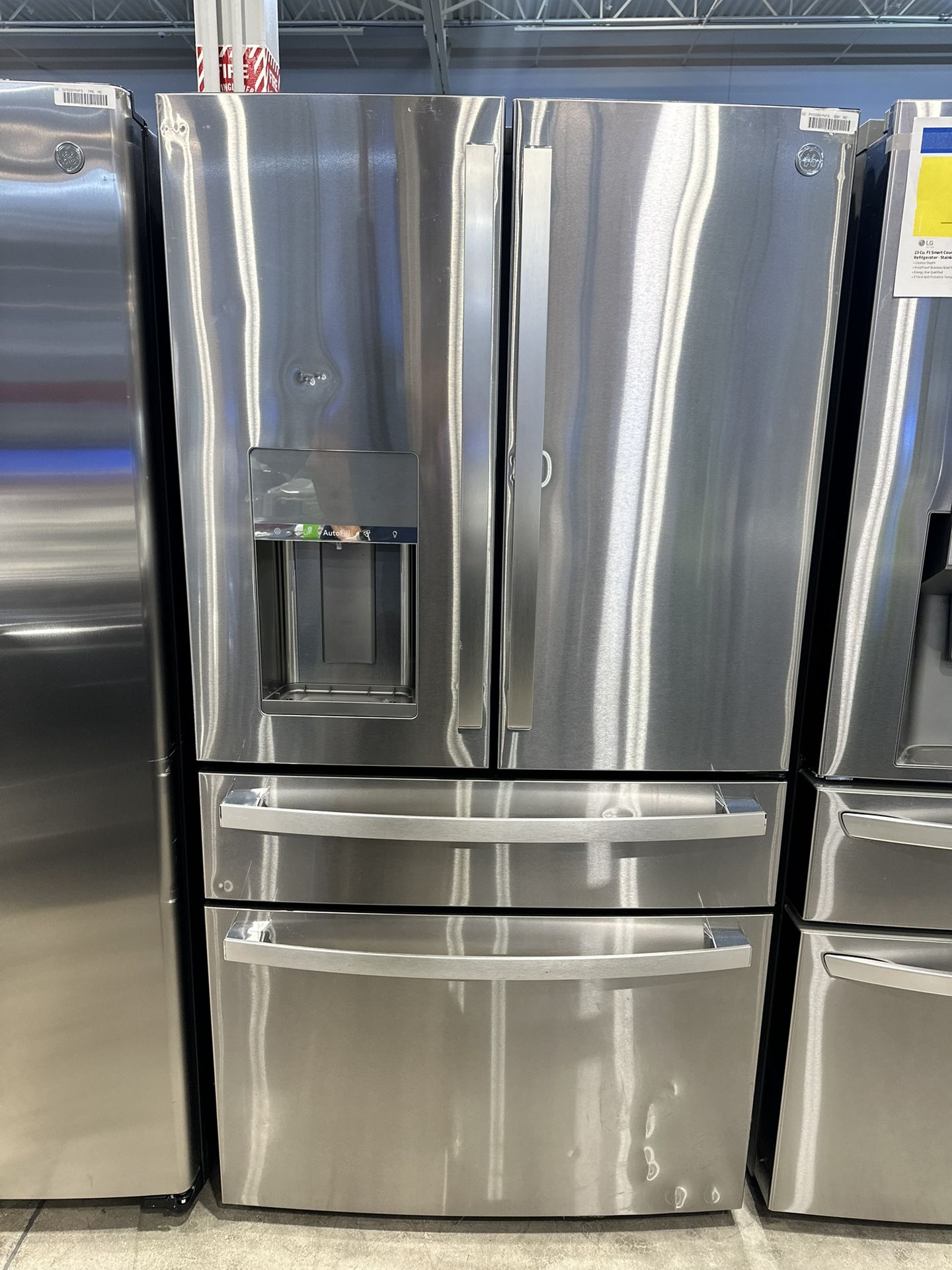 GE Profile 27.9 Cu. Ft. Standard Depth Smart Fridge - 4-Door French-Door Refrigerator Special Closeout Limited Inventory Model: PVD28BYNFS MSRP $4399